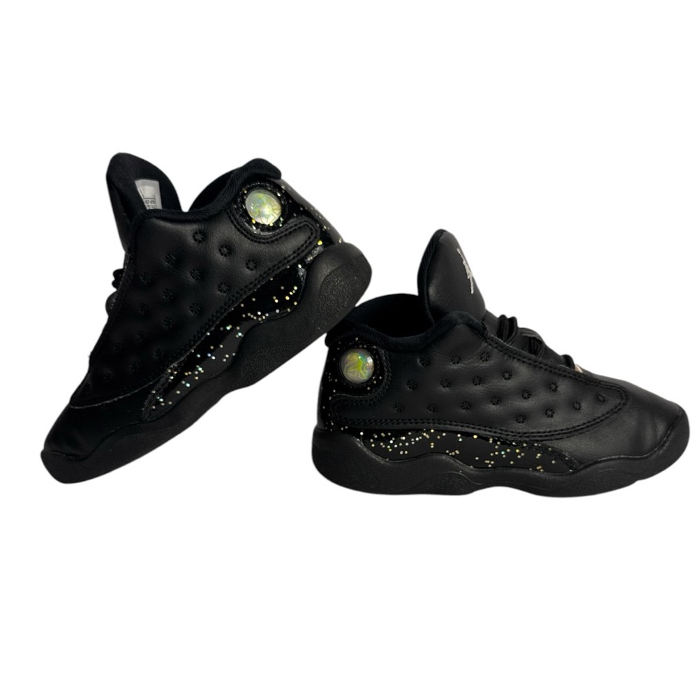 Air Jordan 13 Retro GS Black Metallic Gold-Glitter Sz US-10C DC9444-007